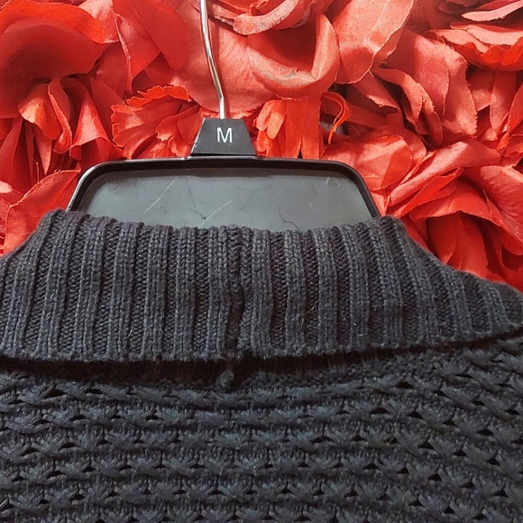 Converse Women's X-Large Open Front Cardigan Textured Black - Picture 8 of 8